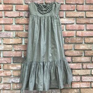 GAP Pom Pom brown strapless dress, size 0